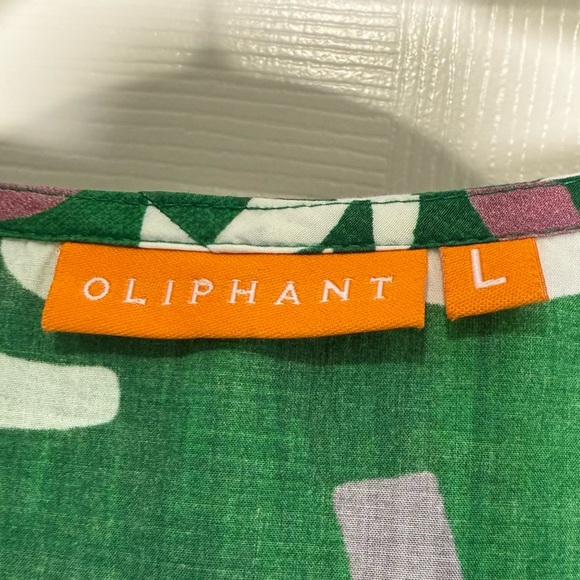 Oliphant Puff Sleeve Floral Maxi Dress Grenadine Green Pink Size Large - Picture 7 of 9